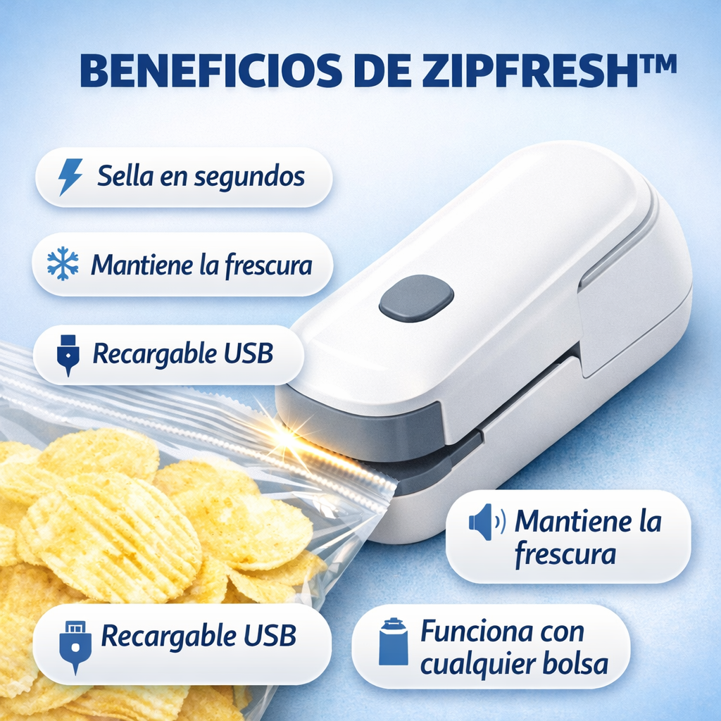 ZipFresh™ | Sellador De Bolsas Portatil +1 GRATIS !