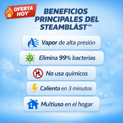 SteamBlast™ | Mopa A Vapor Limpiadora
